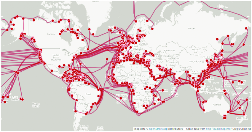 undersea cables map of the world