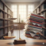 A balancing scale tipped heavily to one side, showing that a stack of scientific research papers outweighs a single white pill, symbolizing evidence refuting the link between Tylenol and autism.